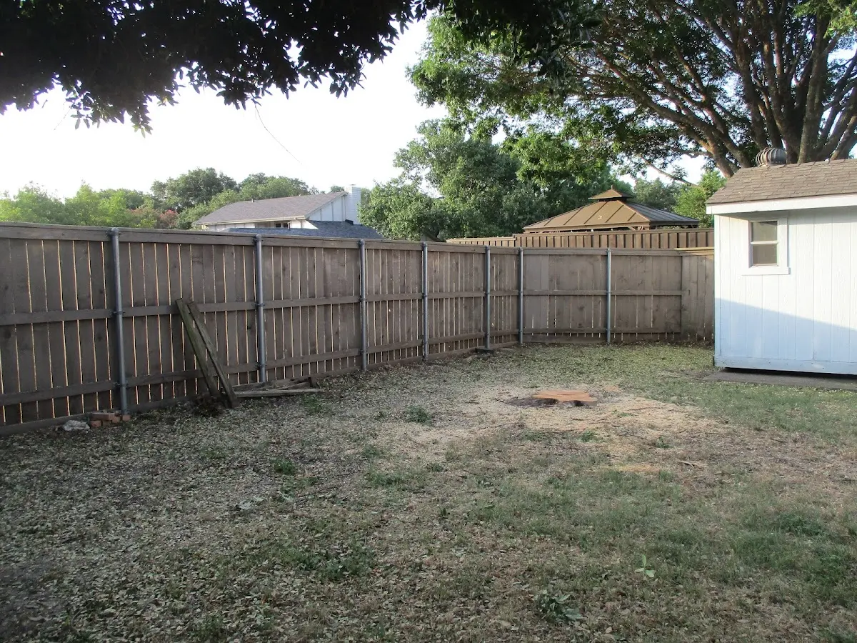 Cleared yard after professional tree removal in Minot Afb